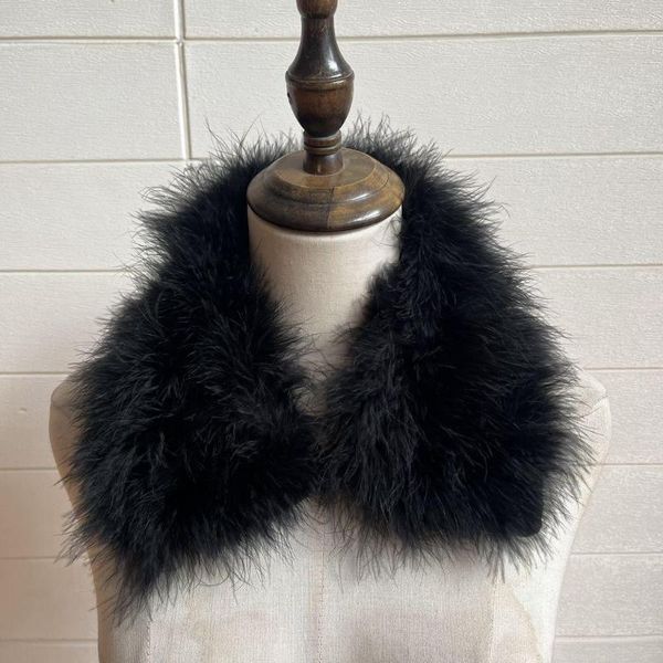 Bufandas de piel auténtica para mujer, bufanda de plumas de avestruz, accesorios de Color a la moda 2023, Collar Parker