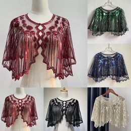 Sjaals Dames Jaren '20 Sjaal Met Kralen Pailletten Deco Avond Cape Bolero Flapper Cover Up Gatsby Thema En Bruiloft Feest Sjaal Poncho 230922