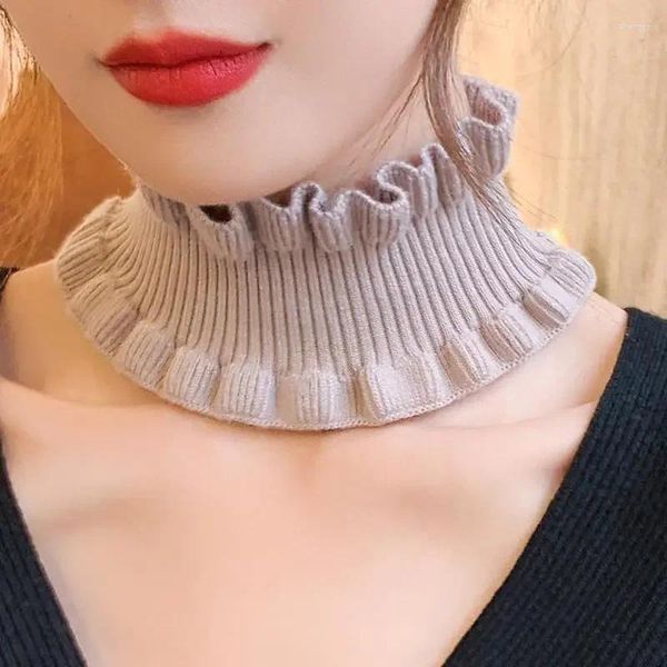 Bufandas El cuello falso de las mujeres protege la columna cervical invierno bufanda cálida ciclismo grueso cuello elástico manga cuatro estaciones