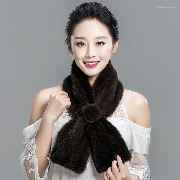 Foulards femmes fourrure écharpe hiver russe naturel vison cheveux mode haut de gamme chaud réel doux épaissi