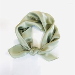 Foulards femmes foulard en soie de mûrier 53 cm mince petite serviette carrée Simple capricieux Style coréen solide tour de cou