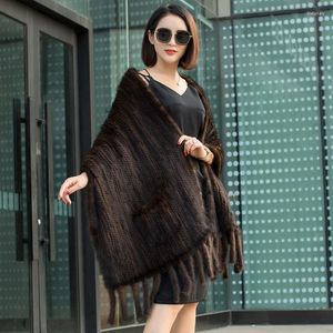 Écharpes Femme Vrai Châle Wraps Cape Poncho Étole Manteau Poche Soirée Dîner Noir Marron