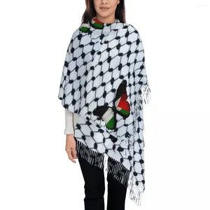 Foulards Écharpe Femme Avec Gland Keffiyeh Palestinien Palestine Libre Grand Châle Chaud D'hiver Et Wrap Gaza Arabe Israël Cachemire