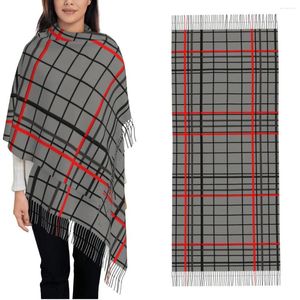 Écharpes Écharpe Femme Avec Gland Tartan Sassenach Modèle Grand Châle D'automne D'hiver Et Wrap Quotidien Cachemire