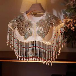 Bufandas bordado de primavera de primavera de primavera de lujo de perla con cuentas de perla pashmina hembra otoño invierno chino chino chal de encaje de encaje r918