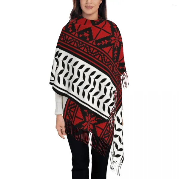 Bufandas bufanda para mujeres bufanda árabe kufiya hatta keffiyeh patrón gran invierno caliente chal y pashmina envolvente