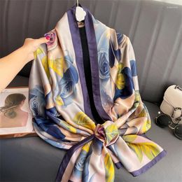 Bufandas mujeres chal abrigo bufanda de seda Hijab estampado Paisley otoño primavera viaje decorar Foulard pañuelos musulmanes Bandana 2023