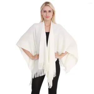 Foulards Femmes Printemps Automne Châle Dame Tricoté Glands Cardigan Lâche Automne Hiver Wrap Solide Couleur Laine Fil Écharpe En Gros FPWP19