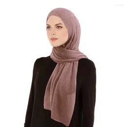 Bufandas Mujeres Summer transpirable Musulmán plegable Plegado Hijab Shawls Bufanda Soft Turban Diadema de turbante