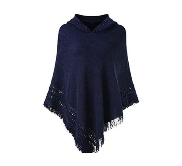 Échantillonnage Femmes Hiver Cabille en tricot Poncho Cape Color Couleur Crochet Frdged Châle Reploche Pillor surdimension