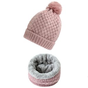 Bufandas Mujer Invierno Sólido Bufanda de punto Conjunto Snood Cuello Gorro Gorro Bufandas fáciles Cachemira Gorro de piel cálido Cuellos de lana Bufandas para niños Hombres 231012