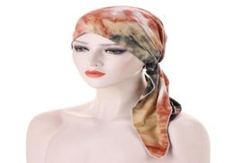 Foulards Femmes Musulman Imprimer Intérieur Hijabs Cap Cancer Chemo Turban Chapeau Coton Chapeaux Arabe Wrap Foulard Cheveux Accessoires2571616