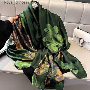 Foulards Foulards pour femmes foulards en soie printemps/été châles imprimés à la mode longue température emballage mince adapté aux voyages gardant le cou au chaud Q2403261