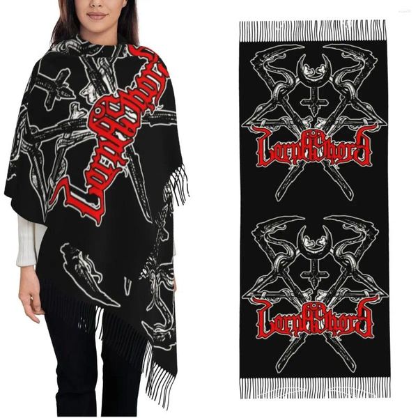 Bufandas para mujer borla bufanda Lorna Shore Death Metal grande super suave chal y envoltura punk regalos Pashmina