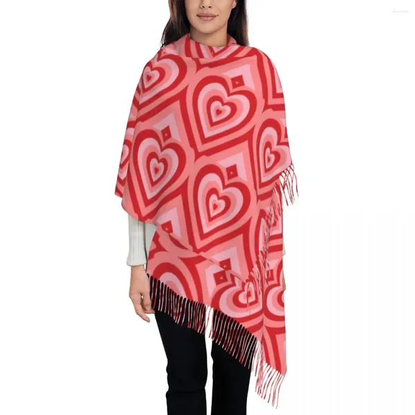 Écharpes Femmes Gland Écharpe Rétro Rose Coeur Y2k Grand Super Doux Châle Wrap Mandala Quotidien Cachemire