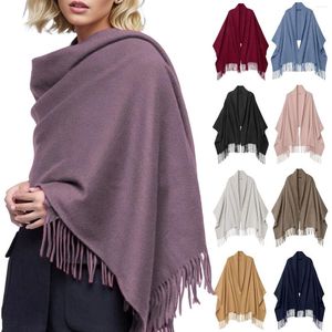 Bufandas Bufanda de lana para mujer 80 '' 27 '' Bufandas para mujer Caja de regalo Chales y chales Pashmina Grueso Mantón para envolver la cabeza de gran tamaño