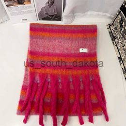 Lenços de lã lenço de inverno lenços mulheres quentes listras design xale longo pescoço casual para homem unisex 5 cores x0922