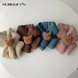 Bufandas Envolturas Bufanda para bebé Otoño Invierno Lindo Tejer Babero Grueso Bufanda cálida Al aire libre Niño Niño Niña Pañuelo Accesorios infantiles Bufanda 231127