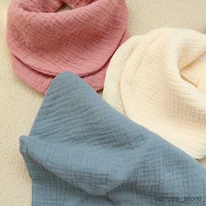 Sjaals wraps katoenen gaas baby slabbetjes absorberende vaste tassel speeksel handdoeken