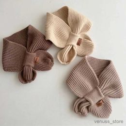 Écharbes enveloppement mignon couleurs solides bébé écharpe coton doux nouveau-né chaude bébé hiver garçons filles tricot foulards