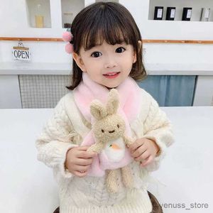 Sjaals wraps Korean jongensmeisjes winter kruis warme baby nek bescherming kinderen shl schattige cartoon konijn faux fur dikke pluche sjaal v46