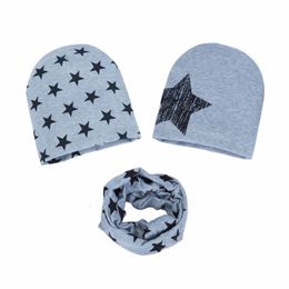 Sjaals Wraps Lente Herfst Sterpatroon Katoenen Mutsen Pak voor Baby Jongen Meisje 0-3 Jaar Kinderen Cap 4-12Year Kid Halsdoek Hoed Sjaal Set 231017