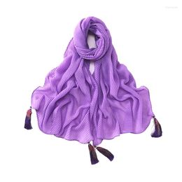 Foulards rides plumes gland châles 2023 femmes musulmanes turban hijab mode long châle accessoires coton foulard