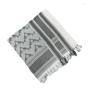 Foulards Y166 Noir Blanc Shemagh Désert Écharpe Glands Arabe Bandana Head Wraps Pour Hommes Femmes