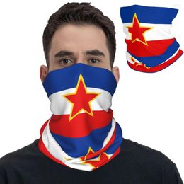 Craquins de Yougoslavie Flag Bandana Neck Gaiter Masque imprimé foulard Multifonctionnel Face Randonnée Unisexe Adulte toute la saison