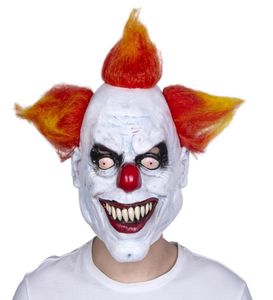 Enge kwaad clown masker latex rubber masker Halloween kostuum clown masker met haar voor volwassenen 5248362