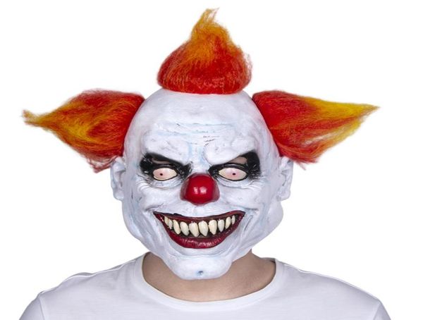 Máscara de payaso malvado de miedo máscara de goma de látex máscara de payaso de Halloween con cabello para adultos 2344483