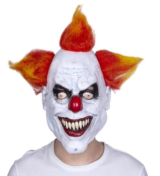 Máscara de payaso malvado de miedo máscara de goma de látex máscara de payaso de Halloween con cabello para adultos 5248362