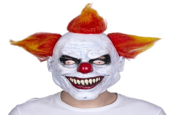 Máscara de payaso malvado de miedo máscara de goma de látex máscara de payaso de Halloween con cabello para adultos 6022156
