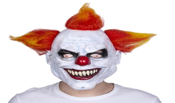 Máscara de payaso malvado aterrador Máscara de goma de látex Disfraz de Halloween Máscara de payaso con pelo para adultos 1174872