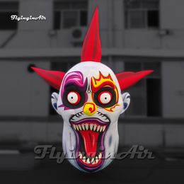 Enge hangende grote boze opblaasbare clown hoofd model lucht opblazen clown masker ballon voor Halloween feestdecoratie