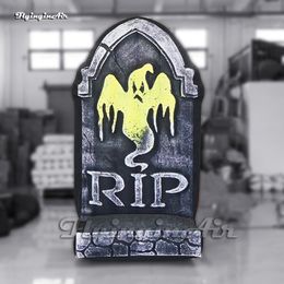 Grand modèle de pierre tombale gonflable effrayant pour Halloween, Ghost R.I.P. Réplique de pierre tombale d'explosion d'air de pierre tombale pour la décoration de cour