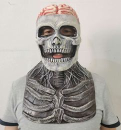 Masque de magicien crâne effrayant Clown d'horreur gothique Zombie déguisement fantôme Halloween effrayant Latex accessoires de carnaval masque pour visage fantaisie
