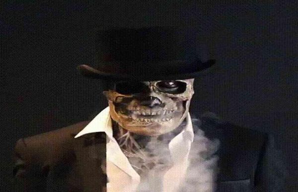 Masque de crâne effrayant casquette magique horreur cerveau nu Zombie Latex fête d'Halloween mascarade Cosplay Terrible couvre-chef complet L220530225555518