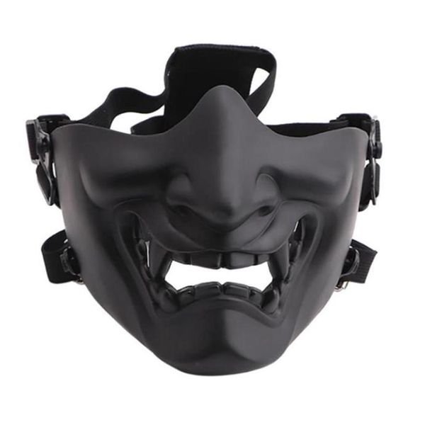 Miedo fantasma sonriente media máscara facial forma ajustable táctico Headwear protección disfraces de Halloween accesorios 26934166776087294S