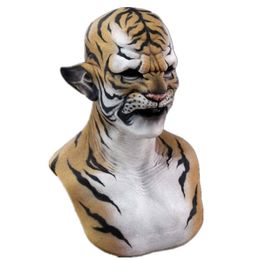 Effrayant Tigre Animal Masque Halloween Carnaval Night Club Mascarade Coiffures Masques Classique Performance Cosplay Costume Props 220719