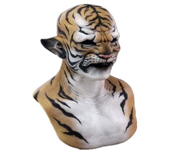 Máscara de animal de tigre aterrador Halloween Carnaval Club nocturno Mascarada Máscaras para la cabeza Rendimiento clásico Accesorios para disfraces de cosplay 2207194694825