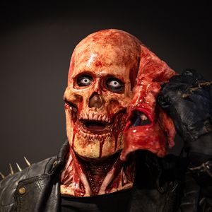 Effrayant marche mort Zombie tête masque Latex effrayant Halloween Costume fête Cosplay horreur sanglant accessoires adulte crâne masque