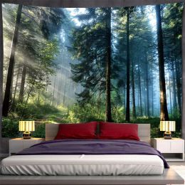 Scene Tree Forest Tapestry Tapices Tapices Room Wall Art Home Home House Chambre Decor esthétique pour 2023 Tapiz Y2K Arazzi Place