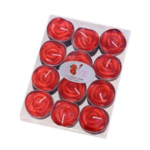 Bougie Parfumée 12 Pcs Saint Valentin Bougies Chauffe-Plat Romantique Mini Bougies En Forme De Rose pour Mariage P230412