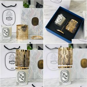 Bougie parfumée Bougies de marque Lumière de marche comprenant une boîte Dip Collection Bougie Pare Noël Coffret cadeau limité Encens Fête de famille Dhpfy