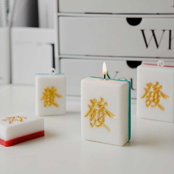 Bougie parfumée Style chinois Mahjong sans fumée encens domestique créatif gâteau d'anniversaire parfum décoration bougies ZC436 R230302