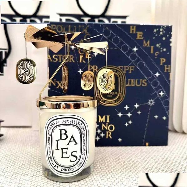 Boîte à la bougie parfumée Christmas Limited Merge-Go-Round Box cadeau cadeau Baies Fig Fragrance Cougies Home Decor Anniversaire Drop Drop Deliv Dhwvg