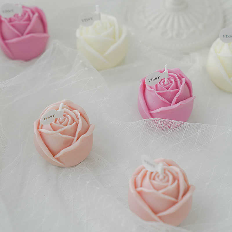 Scented Candle Creative Rose Candle Aroma Decoration Wedding Souvenir Birthday Decoration Accessories Photo Prop Handmade Aromatherapy Candle P230412