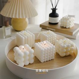 Bougie parfumée géométrique Rubiks Cube Cougie parfumée Couge de soja White Ins Aromathérapie Candle Decoration Home Decoration Creative Souvenir WX
