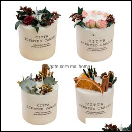 Geurende kaarsen Home Geuren Decor Garden Creatieve aromatherapie Kaarsen Soja Wax Romantische pilaar Kerstdecoratie Drop levering 2021